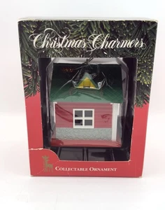 Vintage Weihnachtsmann Werkstatt Haus Ornament mit Box Weihnachtsbeschwörer - Bild 1 von 4