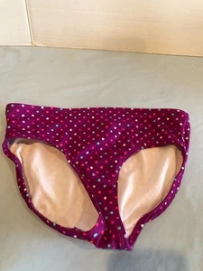 Lands End Kids Girls 12 Purple/Pink Polka Dot Bikini Bottom 25" Waist, 10" Rise - Picture 1 of 3