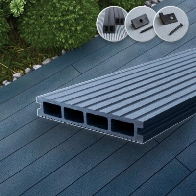WPC Terrassendielen Komplettbausatz Hohldiele 3m-4m 3 Farben, Komplettset 6-99m² - Bild 1 von 4