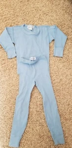 NEW Boys 2 Pc Bright Spot Blue Underwear Long Johns Pants & Long Sleeve Shirt 4 - Picture 1 of 3