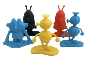 Screaming Yellow Zonkers Kunststoff Alien Space Creature Menge 5 Vintage - Bild 1 von 8