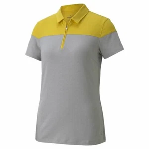 PUMA Golf Women's Colorblock Polo Shirt Size Small NEW Light Grey Heather - Picture 1 of 1