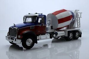 Mack Granite Cement Mixer Concrete Truck 1:64 Scale Diecast Model Red White Blue