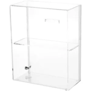 Plymor Acrylic Locking Case w/ Sliding Back, 1 Shelf, 12.75" H x 10.25" W x 5" D - Picture 1 of 1