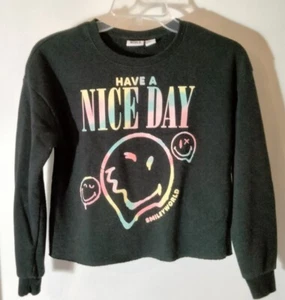 Smileyworld Black Sweatshirt "Have A Nice Day"Large Youth 10-12 - Picture 1 of 8