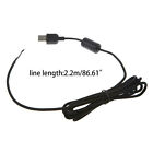 Black Mouse Mice USB Nylon Braided Cable Line Wire For Logitech G500 G500S Parts