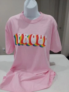 NEW Eighty Eight Brand T-Shirt PROUD Pride Tee Pink Men's Size Medium LGBTQ+ - Picture 1 of 5