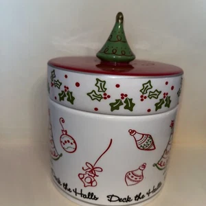 St. Nicholas Square TIS THE SEASON 3" Pillar Candle Holder Candy Jar Christmas - Picture 1 of 6