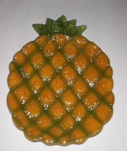 "Antipasto in ceramica PINEAPPLE oro antipasto piatto/piatto 11 1/2"" x 9" - Foto 1 di 4