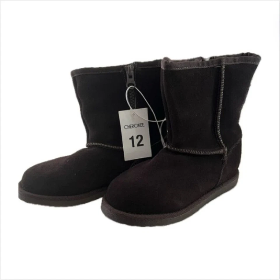 Botas de Invierno Cherokee Lucia Gamuza Marrón Oscuro Forradas de Piel Sintética Niño Pequeño Talla 12 ¡Nuevas! Foto 1 de 4