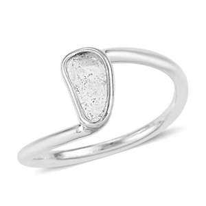 Natural Polki Diamond Ring in Platinum Over Sterling Silver (Size 5) 0.25 ctw - Picture 1 of 5