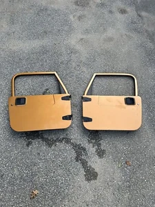 Full Hard Doors 97-06 Jeep Wrangler TJ Door Pair Orange w/ Windows - Need Panels - Picture 1 of 18