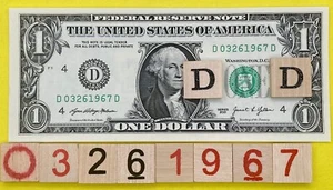 UNC March 26 1967 Birthday Date Note Fancy Serial Number $1 Dollar Bill CRISP FW - Picture 1 of 8
