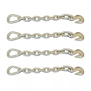 4 Pack 3/8" x 18.5" Grade 70 Chain Extension with Forged Grab Hook and Pear Link - Picture 1 of 7