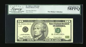 DBR 1999 $10 FRN San Francisco Fr. 2033-L Legacy 58 PPQ Serial BL23861392A - Picture 1 of 2