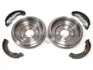 Rear 2 Brake Drums & Shoes And Wheel Cylinders For Ford Fiesta Mk7 2008-2017 - Picture 1 of 2
