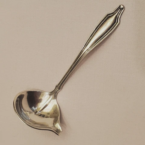 Weidlich WED14 Sterling Silver Gravy Sauce Ladle Spoon 4 1/8'' No Mono Cover