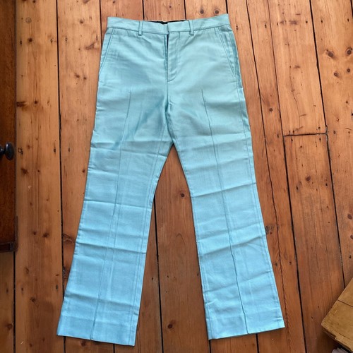 acne studios pantaloni svasati bootcut taglia W30 32 L30 raso lucido turchese