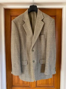 St. Michael M&S Vintage Sage Herringbone Wool & Cashmere Blazer Jacket Size 40 S - Picture 1 of 13