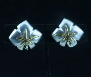 Tiffany & Co. Ohrringe Sterlingsilber 18 Karat Gelbgold Efeu Seestern - Bild 1 von 3