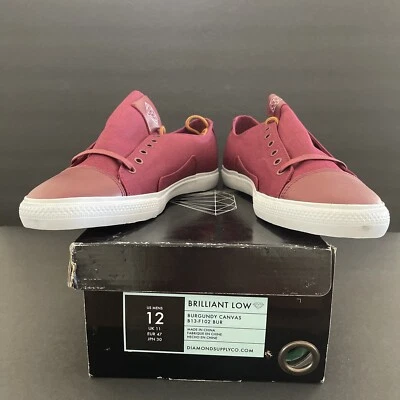 Diamond Supply Co. Burgundy Low Top Shoes Sneakers (B13-F102) Men Size 12 - Image 1 of 4