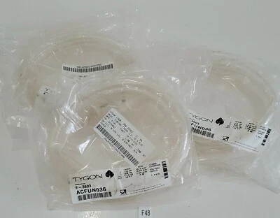 *NEW* LOT OF 3 Tygon ACFUN036 Clear Flexible Tubing 1/2" I.D. 5/8" O.D. E-3603  - Image 1 of 4