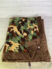 Mud Pie Camo Baby Blanket Security Lovey Camouflage Green Brown Tan Minky Dots