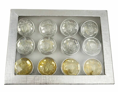 12 Gold Silver Plated Fashion Rings Assorted Glittered Flower  - Image 1 of 4