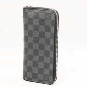 LOUIS VUITTON Damier Graphite Vertical Zippy Long Wallet N63095 Leder Gebraucht - Bild 1 von 23
