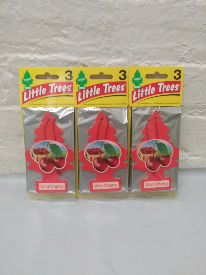 3 ambientadores de coche Little Trees (cerezo salvaje) 3 paquetes sellados (9 en total) Foto 1 de 1