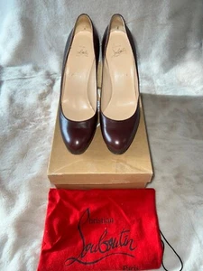Christian Louboutin burgunderbrauner Damenpump 120 Absätze Schuhe Größe 38,5 - Bild 1 von 10