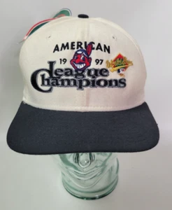 Vtg NWT New Era 1997 Cleveland Indians American League Champions Snapback Hat - Picture 1 of 13