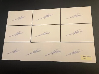 (Lote de 10) Stan Williams 1975 Red Sox índice assinado 3x5 cartão automático lote 10-1 - Imagem 1 de 4