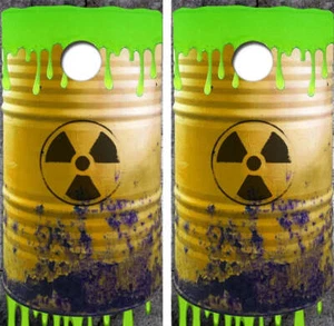 Hazardous Toxic Waste Barrel Cornhole Wrap Decal with Free Laminate Included - Picture 1 of 1