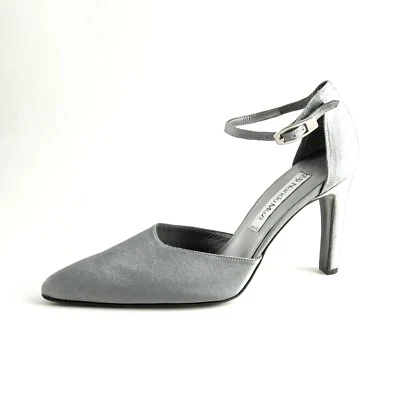 Sandalias con cordones Nando Muzi plateadas satinadas para mujer EE. UU. 8 UE 38 Foto 1 de 4