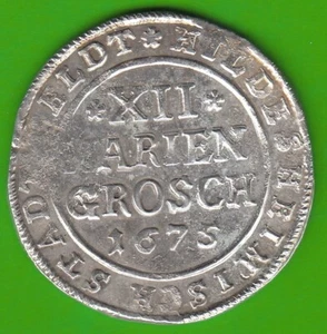 Hildesheim 12 Mariengroschen 1675 Scarce VF Weak Striking Pretty NSWLeipzig - Picture 1 of 2