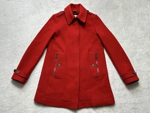 Genuine Authentic Women’s Red Burberry Pea Coat Jacket Size UK 4 - Picture 1 of 4