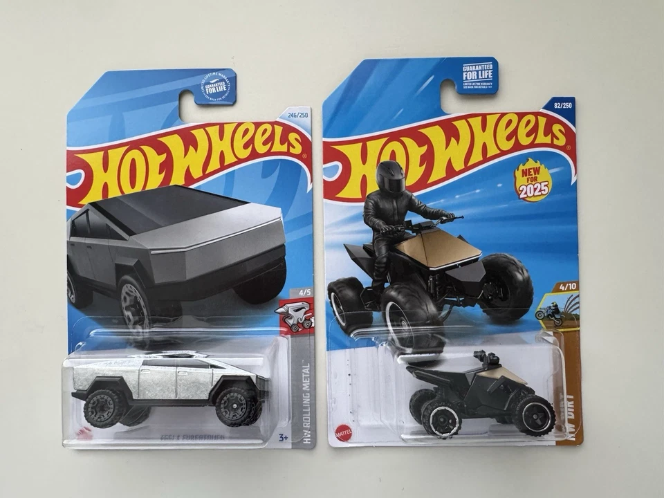Hot Wheels Rolling Metal Tesla Cybertruck & Cyberquad - Image 1 of 1