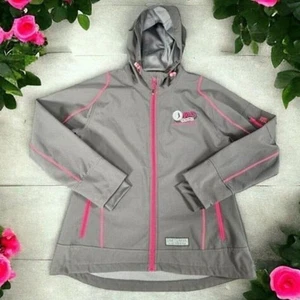 Womens Full Zip Jacket Hoodie Jots Resort Size XL Charcoal Gray / Hot Pink - Picture 1 of 10