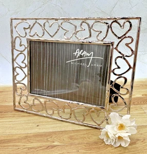 Michael Aram Heart Collection Herz Bilderrahmen 5x7 Silber Metall Handgeschmiedet NOB - Bild 1 von 15