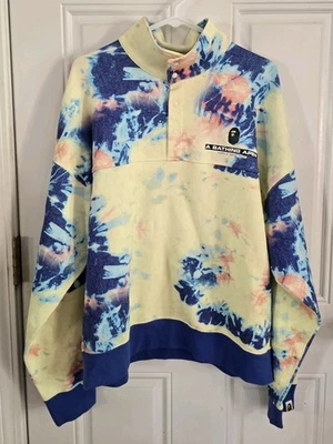 A Bathing Ape Tie Dye Suporte Colar Solto Ajuste Tripulação Tamanho M Ajuste Solto Novo com etiquetas - Imagem 1 de 4