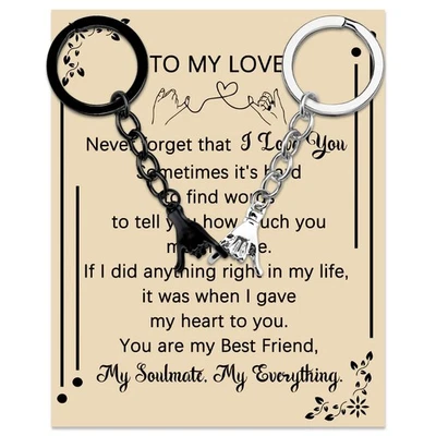 Boyfriend Gifts Pinky Promise Keychain Matching Couple Gifts for Him And Her ... - Image 1 of 4