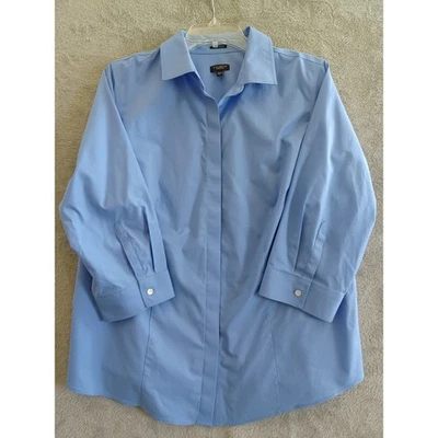 Talbots Shirt 16WP Petite Blue Wrinkle Resistant ButtonDown Casual Office Travel - Image 1 of 4