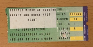 1986 HERZ / FLITTERWOCHEN SUITE BÜFFEL KONZERT TICKET STUB THESE DREAMS BARRAKUDA - Bild 1 von 3