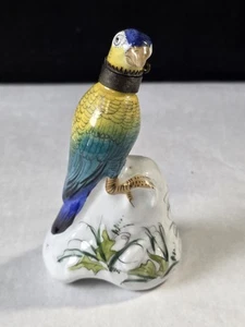 Vtg Peint Main Limoges Parrot Perfume Trinket Box France - Picture 1 of 11
