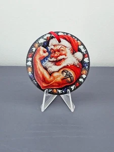 SANTA CLAUS IS A VAN HALEN FAN HOLIDAY CHRISTMAS TREE ORNAMENT VAN HAGAR TATTOO - Picture 1 of 2