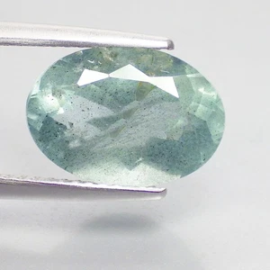 4,11 ct glitzernde ovale Form (12 x 8 mm) 100 % natürliche blaue Aquamarin Edelsteine - Bild 1 von 7