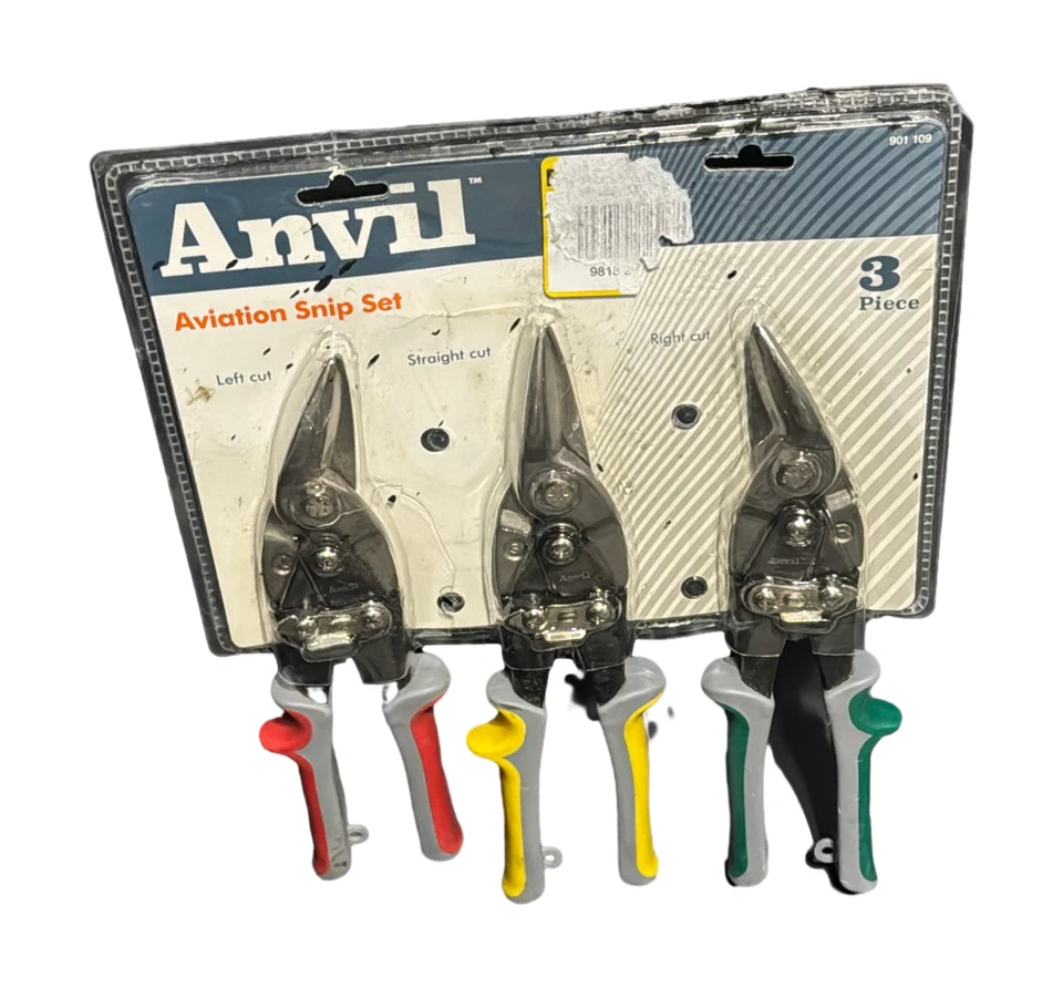 Juego de 3 tijeras de metal de corte recto izquierdo derecho yunque de aviación Foto 1 de 1