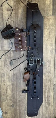 Viking Renaissance Wide Leather Belt Pouch Medieval LARP Cosplay Warrior Dress  - Image 1 of 4