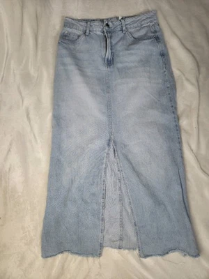 Bershka Women’s Light Wash Denim Midi Skirt UK 10 Y2K Scandi Grunge Vintage Styl - Image 1 of 4